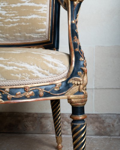 18th century - A set of four armchairs Piemontese 18th century