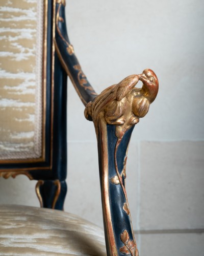 A set of four armchairs Piemontese 18th century - Louis XVI