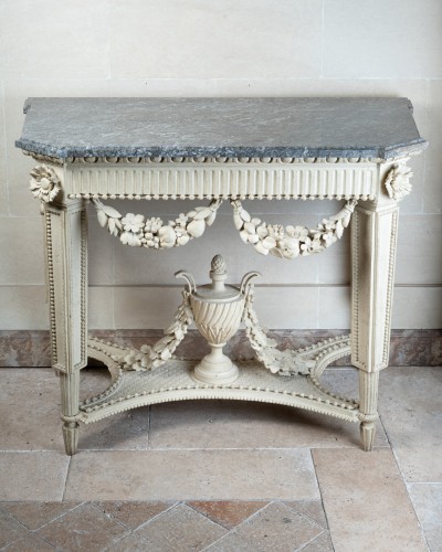 Paire de consoles Epoque Louis XVI bois peint - Mobilier Style Louis XVI