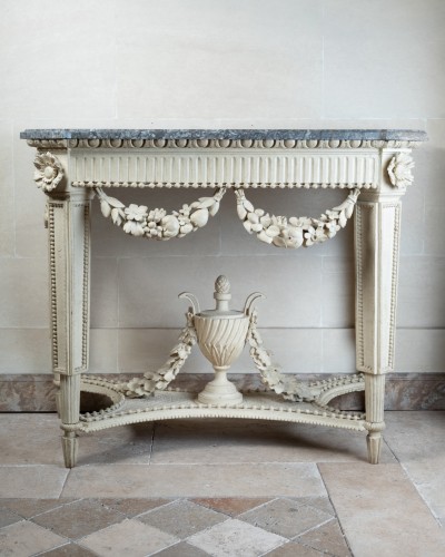 Mobilier Console - Paire de consoles Epoque Louis XVI bois peint