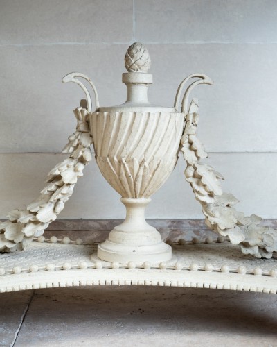 Louis XVI - Paire de consoles Epoque Louis XVI bois peint