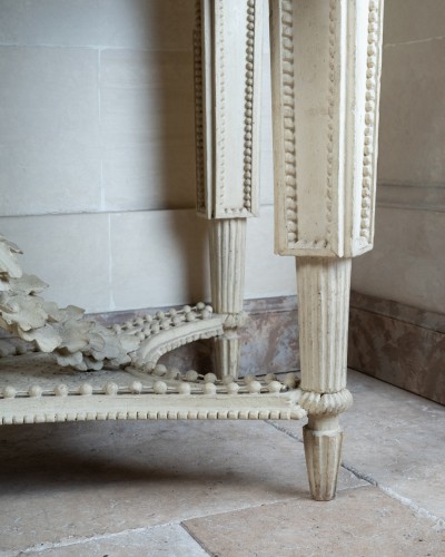 Antiquités - Paire de consoles Epoque Louis XVI bois peint