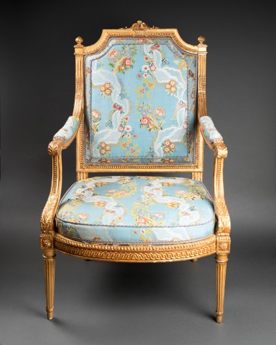 A Louis XVI giltwood  armchairs stamped by   Henri Jacob - Seating Style Louis XVI