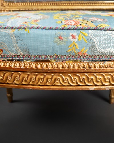 Antiquités - A Louis XVI giltwood  armchairs stamped by   Henri Jacob