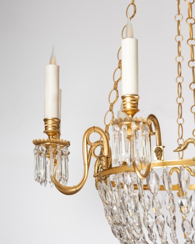 Luminaires Lustre - Paire de lustres corbeille Néo-Classique