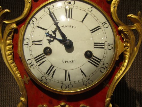 Cartel en écaille rouge, époque Louis XV, Moisy et Duhamel - Horlogerie Style Louis XV