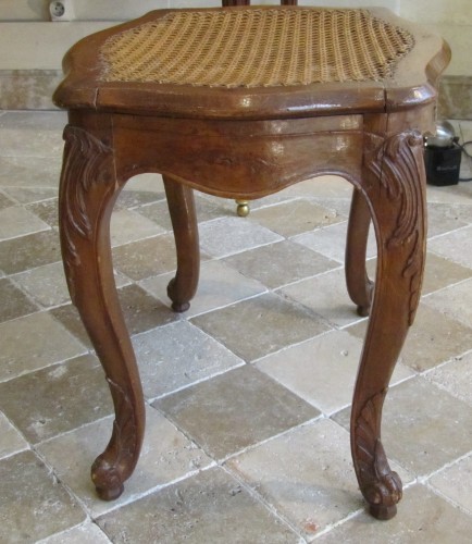 A pair of Louis XV beechwood  Parisian stools . - 