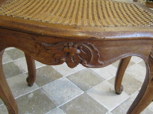 18th century - A pair of Louis XV beechwood  Parisian stools .