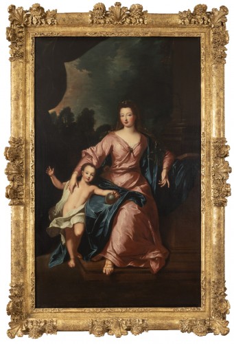 Portrait of Françoise Marie de Bourbon with her son, attribute to P. Gobert