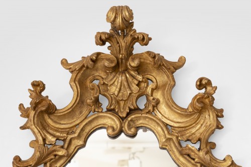 Paire de miroirs réflecteurs Italie XVIIIe siècle - Miroirs, Trumeaux Style Louis XV
