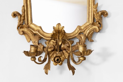 Miroirs, Trumeaux  - Paire de miroirs réflecteurs Italie XVIIIe siècle