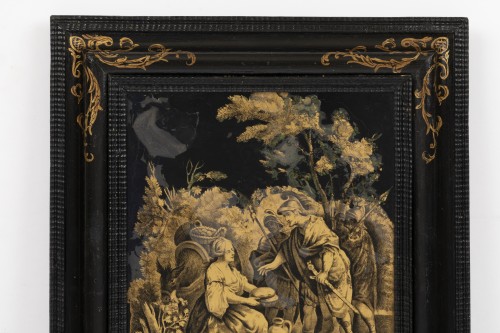 Paintings & Drawings  - A Pair of Italian &#039; Fixés sous Verre&#039;  Panels early 18th century 