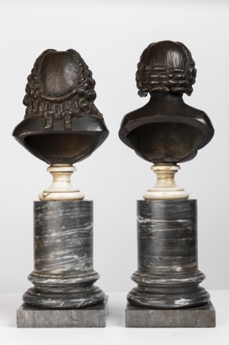 Louis XVI - Pair of bronze busts stamped Pierre-Philippe THOMIRE 1790