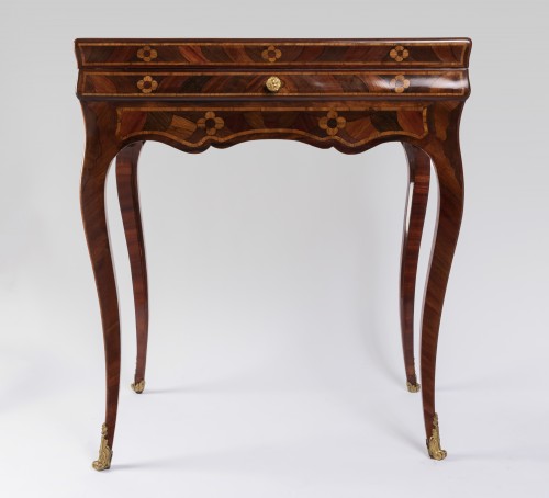 Table à jeux de tric-trac et de dames époque Louis XV - Mobilier Style Louis XV