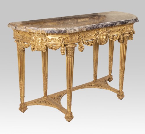 Console en bois doré d'époque Louis XVI attribuée à Georges Jacob - Mobilier Style Louis XVI