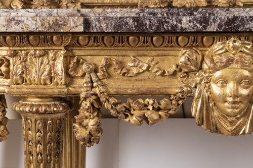 Console en bois doré d'époque Louis XVI attribuée à Georges Jacob - Louis XVI