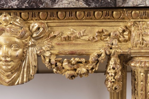 Antiquités - Console en bois doré d'époque Louis XVI attribuée à Georges Jacob