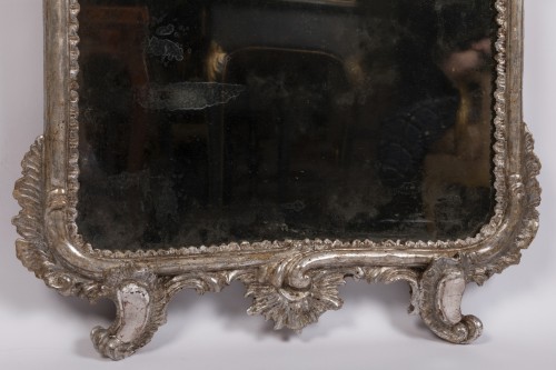 Pair of silver plated wooden mirrors Italian 18 th century - 