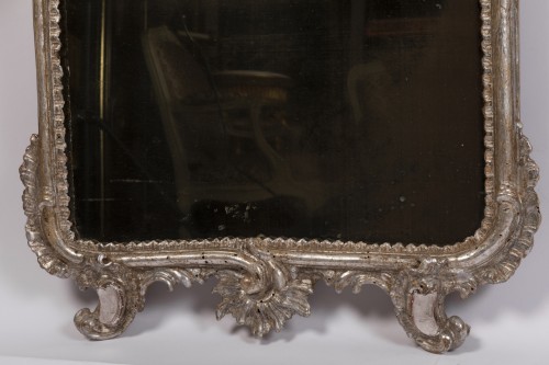 18th century - Pair of silver plated wooden mirrors Italian 18 th century