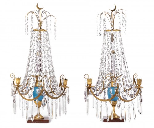 A pair of Swedish ormolu-mounted candelabra late 18th century