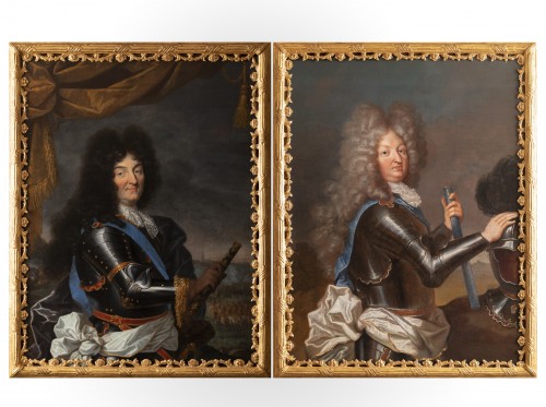 Grands Portraits de Louis XIV et du Grand Dauphin début XVIIIe siècle
