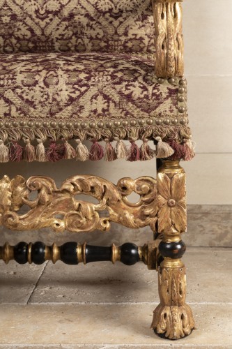 17th century - A rarely Pair of Louis XIV giltwood and blackenedwood