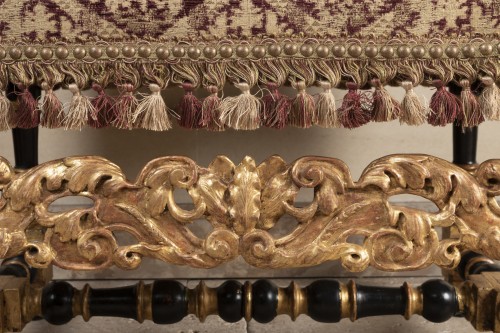 A rarely Pair of Louis XIV giltwood and blackenedwood - Louis XIV