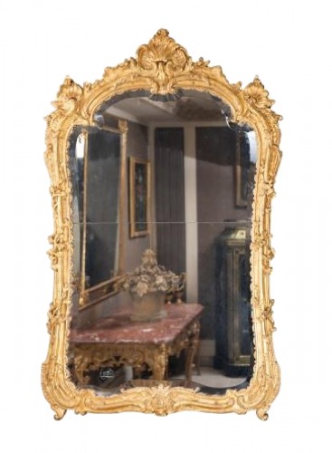 A Louis XV  Gilt wood Mirror 