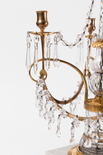 Antiquités - A Pair of Russian ormolu-mounted and cut crystal Candelabra Circa 1810
