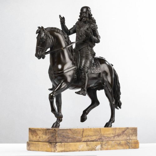 Sculpture  - Eqquestrian patined bronze Henri IV and Charles 1er d&#039;Angleterre  