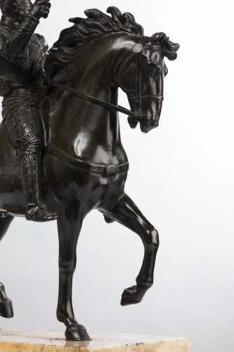 Eqquestrian patined bronze Henri IV and Charles 1er d&#039;Angleterre   - Restauration - Charles X