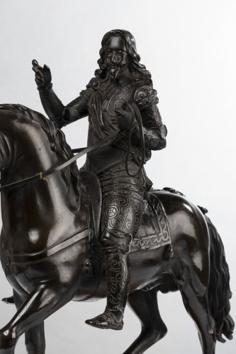 Restauration - Charles X - Eqquestrian patined bronze Henri IV and Charles 1er d&#039;Angleterre  