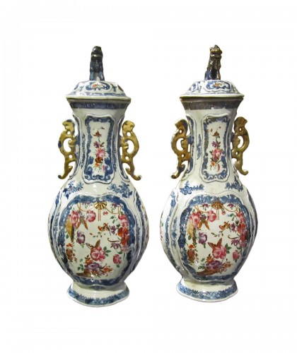 A pair porcelain China vases Eighteenth Century 