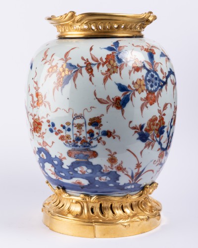XVIIIe siècle - Paire de grands Pots à gingembre Chine façon Imari XVIIIe siècle