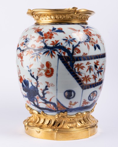 Antiquités - Paire de grands Pots à gingembre Chine façon Imari XVIIIe siècle