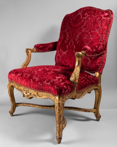 Set of four large armchairs Régence period - 