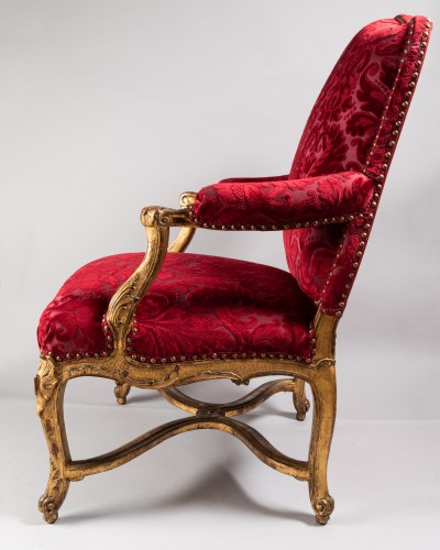 XVIIIe siècle - Ensemble de quatre grands fauteuils Epoque Régence