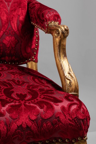 Antiquités - Set of four large armchairs Régence period