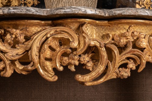 Furniture  - A Large Louis XV giltwood Console 