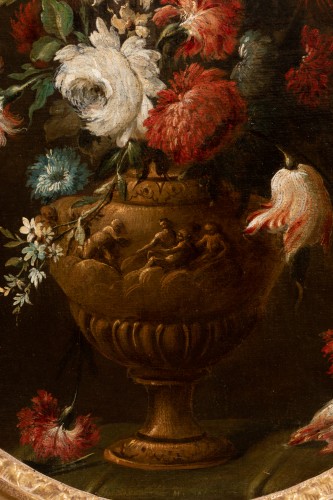 Tableaux et dessins Tableaux XVIIe siècle - Paire de tableaux de fleurs Fin 17e siècle