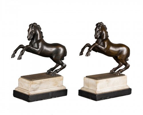 Bronzes Chevaux cabrés Italie fin XVIIe siècle