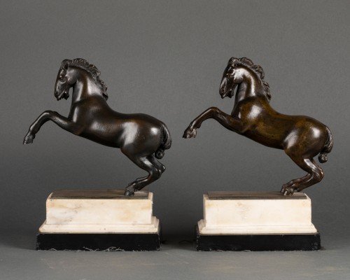Bronzes Chevaux cabrés Italie fin XVIIe siècle - Isabelle Chalvignac