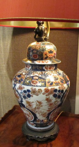 Grandes Potiches en porcelaine de Chine façon Imari montées en lampes - Louis-Philippe