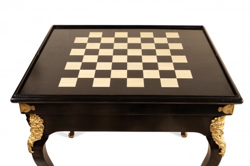 Furniture  - A Regence blackened pearwood games table
