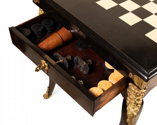 Régence - Table à jeux, tric-trac, échecs époque Régence