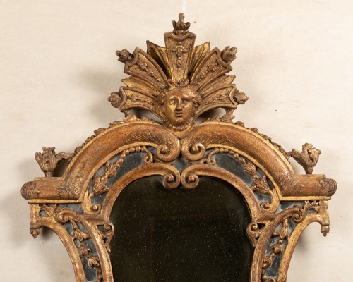 Paire de miroirs réflecteurs tout début XVIIIe siècle - Miroirs, Trumeaux Style Louis XIV