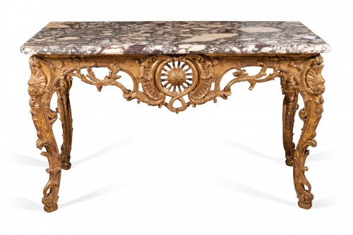 Console en table bois doré début Epoque Louis XV