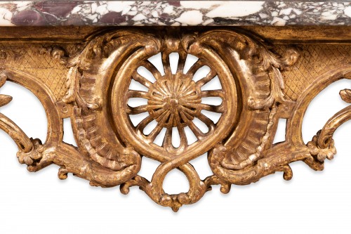 A Louis XV Gilted wood Console Table - 