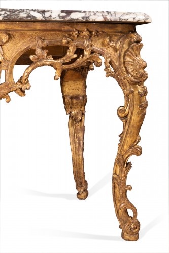 Antiquités - Console en table bois doré début Epoque Louis XV
