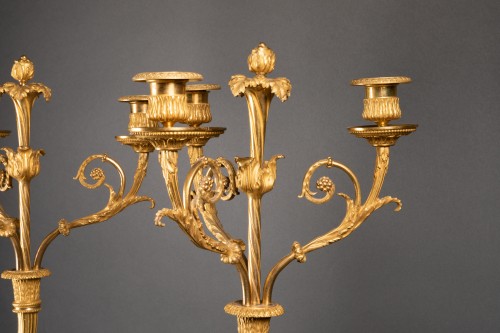 A Louis XVI pair gilted and patined Candelabras &quot; aux Vestales &quot; - Louis XVI